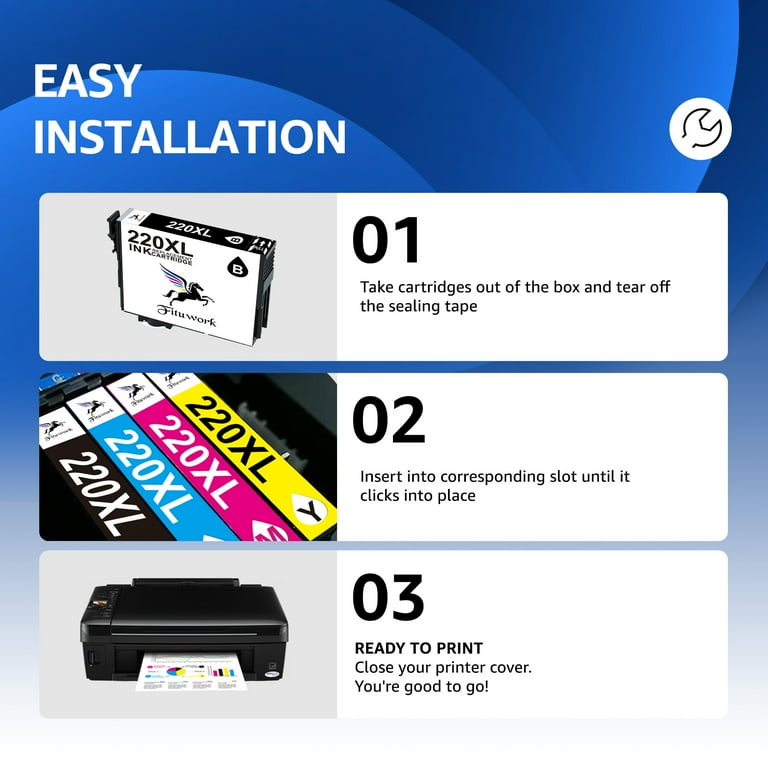 Epson 220XL 4-Pack Ink for WF-2760, WF-2750, WF-2630, WF