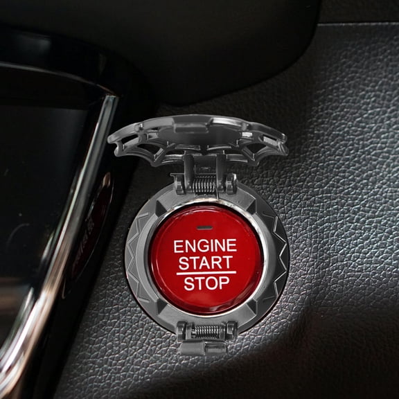 WEAVILUX Universal Car Engine Push Button Start Cover with Anti-Wear Metal Material Protector