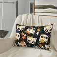 thumbnail image 5 of Zufioo Cat Skulls and Flowers Print Double-sided Plush Pillow Cover,Decorative Pillow Protector without Pillow Core, Suitable for Sofa, Bedroom, Car-20"x30", 5 of 6