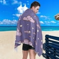 thumbnail image 5 of GZHJMY Funny Purple Clouds Beach Towel Quick Dry Absorbent Bath Towels Sandproof Lightweight Towel for Gym Yoga Sports Swimming- 30x60in Washcloth, 5 of 7