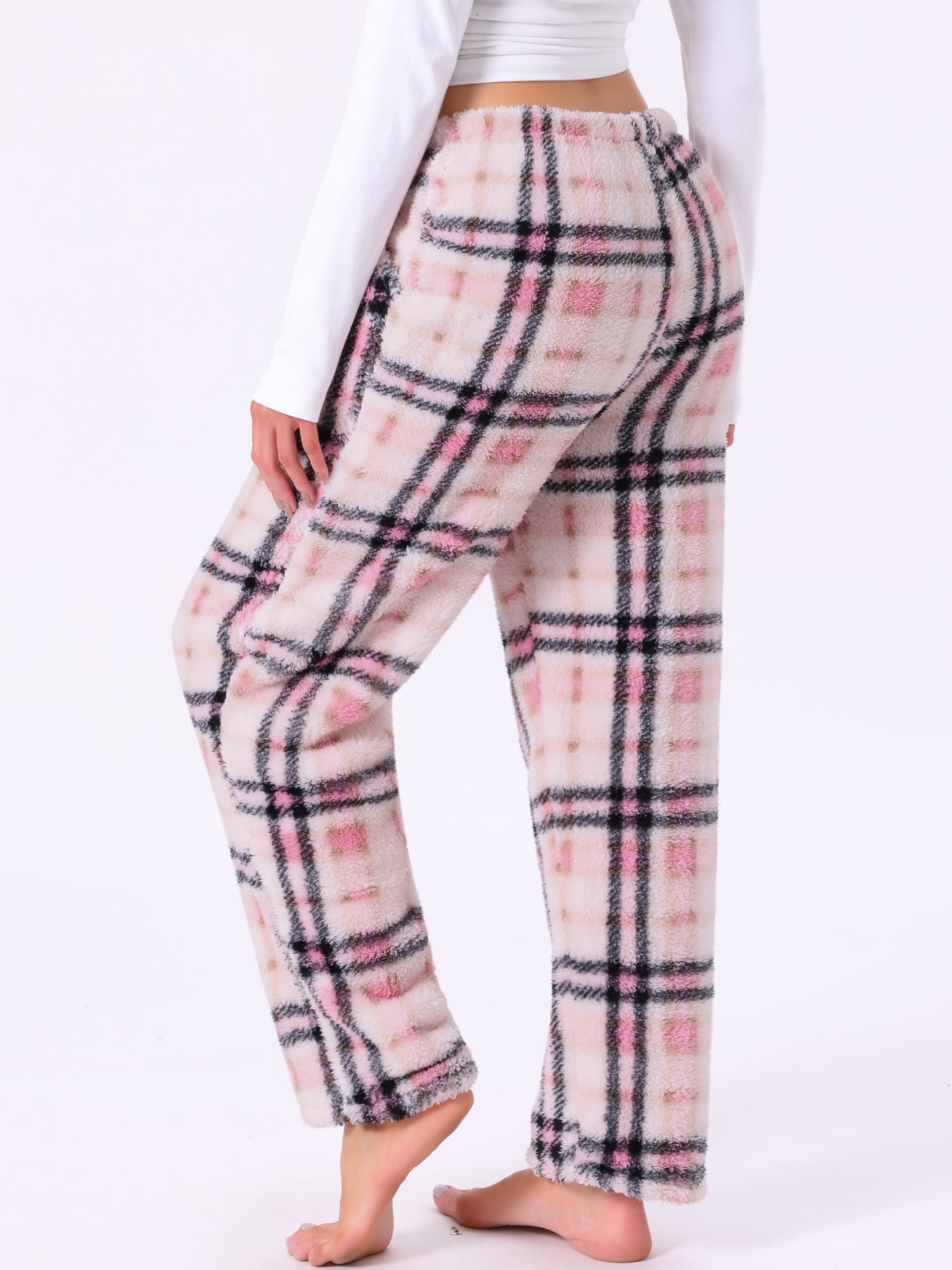 DARING DIVA Women's Fuzzy Fleece Plush Warm Lounge Sleepwear with Pockets S Pink