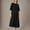 Black, variant on ZZwxWA Women's Summer Casual Long Dress Puff Sleeve High Waist Midi Dresses Solid Color Womens Sun Dress