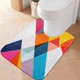 thumbnail image 2 of Yayeee Bath Rug for Bathroom Floor Non Slip Rectangle Fluffy Soft Absorbent Mat, 16"x24", Colorful Triangles, 2 of 7