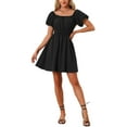 thumbnail image 2 of INSPIRE CHIC Women's Summer Off the Shoulder Puff Short Sleeve Strapless Mini Short Dress, 2 of 4