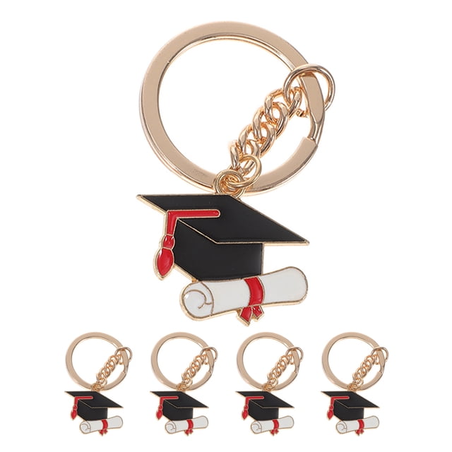 5 uds. Llavero con dijes de gorro de graduación, colgante, llavero, adorno, regalo de graduación
