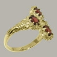 thumbnail image 3 of LBG British Made 18k Yellow Gold Natural Diamond & Garnet Womens Promise Ring - 33 size options - Size 4.5, 3 of 6