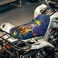 thumbnail image 4 of Uorisanigo ATV Seat Cover Waterproof Polyester Material, Anti-Slip Starry Hippie Frog 4 Wheeler Seat Covers Protection Compatible with Polaris Sportsman Polaris Scrambler Honda Rancher, 4 of 7