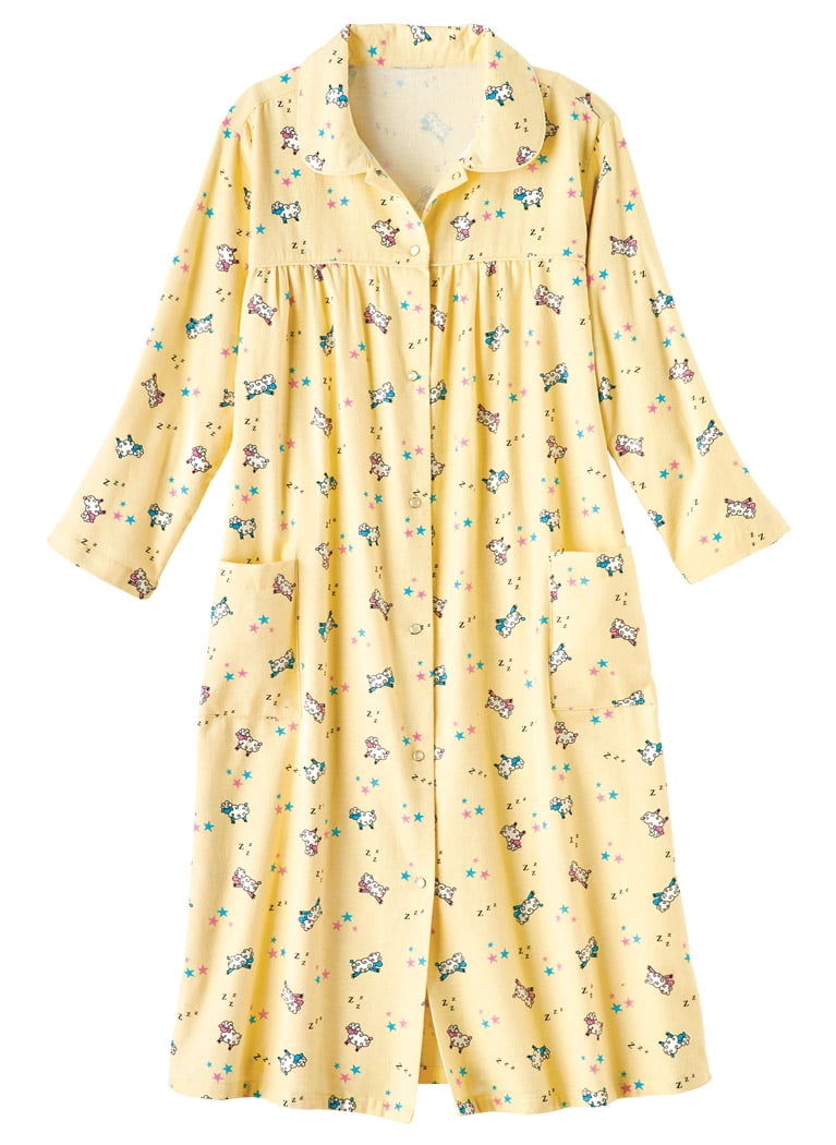 womens cotton snap front duster