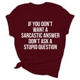 thumbnail image 4 of LUOGENLI T-shirts pour Si Vous Ne Voulez Pas une Réponse Sarcastique Ne Posez Pas de Question T-Shirt T-Shirt pour Femmes Haut Décontracté T-Shirt Graphique T-Shirt à Manches Courtes T-shirts pour Femmes T-shirts Graphiques Fête de la Saint-Patrick Vin TTG, 4 of 4