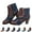 Brown, variant on Ankle Boots for Women Fashion Leather Round Toe Pump Short Booties Chunky Heels Dress Boot