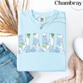 thumbnail image 4 of Floral Mama Shirt, Comfort Colors® Hydrangea Blue Mama Shirt, Trendy Mama Shirt, Gift For Mom, Preppy Mama Tee, Mother's Birthday Gift, 4 of 6