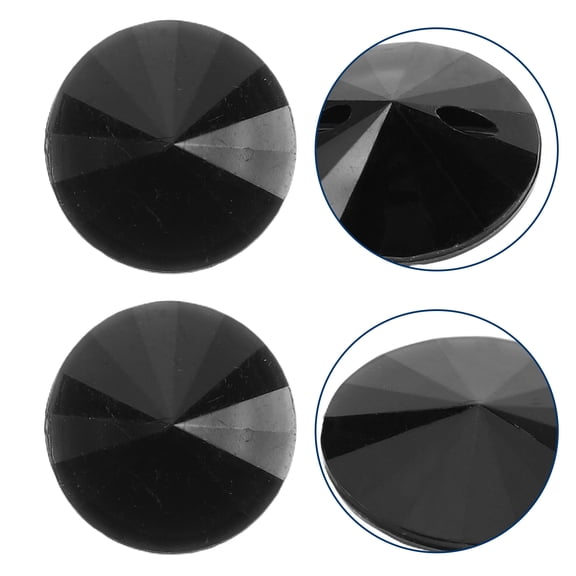 IDEANATEGRATE 50Pcs Black Acrylic Crystal Buttons Round Elegant Design for Shirts Cardigans Sewing Fastening