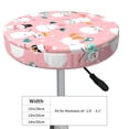 thumbnail image 4 of Susaid Cute Pink Snowman Cat Print Elastic Bar Stool Cover Personalized Washable Stool Cover for Barbershop Home Bar Kitchen-12 inch, 4 of 7