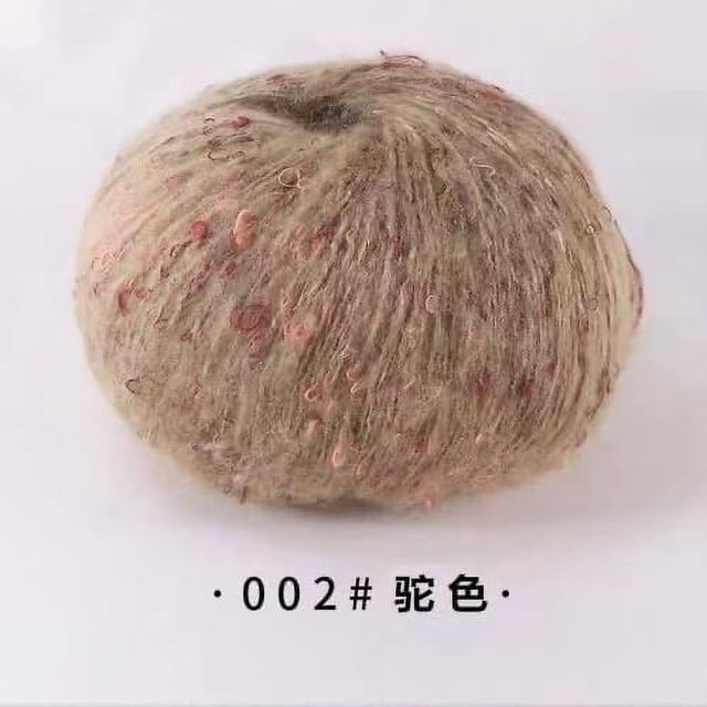 Nvzi Hilo de lana ligera para manualidades, 2 rollos, 262 yardas/100 g, mezcla súper suave y esponjosa para tejer y hacer crochet de gorros, chales y mantas multicolores, color café