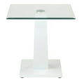thumbnail image 3 of Furniture of America Navarre Glass Top End Table with White Base, 3 of 8