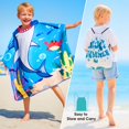 thumbnail image 4 of Toalla Ythuil Shark con capucha para niños, 63 x 76 cm, con mochila, 4 of 8