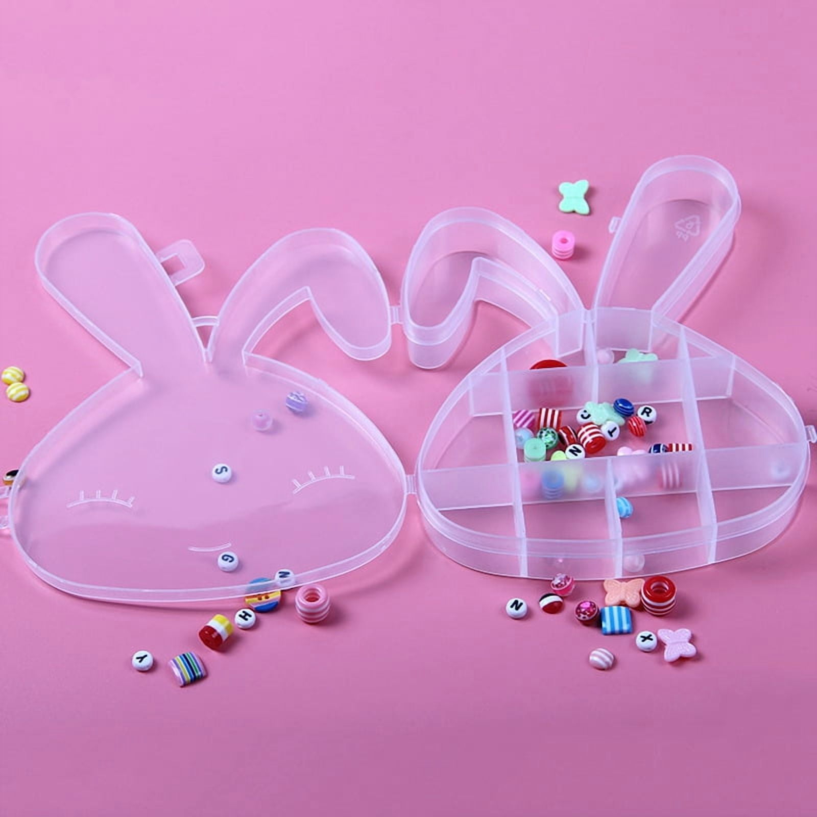 9 Grids Rabbit Shape Plastic Organizer boxes Storage Container for Beads Jewelry Nail Art Small Items Clear 13.1x16.7x2.6cm