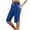 Blue, variant on Shorts for Women Athletic Elastic Waist Capris Pants Solid Printing Sports Casual with Pockets Shorts