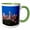 Green/White, variant on 3drose, Usa, Washington State, Seattle, Seattle Skyline at Dusk, 11oz Two-tone Yellow Mug