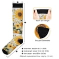 thumbnail image 3 of FORMRS Womens Knee High Socks Casual Long Thick Travel Daily Wear, 1 Pair, Beige Sunflowers, 3 of 6