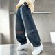 thumbnail image 3 of WILLBEST Jeans Mujer Pantalones Vaqueros Holgados Para Niños de 5 A 13 Años, Cómodos, Para Uso Diario, Informales, Con Cintura Elástica, Duraderos, de Fácil Cuidado, Para Todas Las Estaciones., 3 of 4