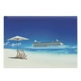 thumbnail image 1 of Seaside Cutting Board, Summer Beach Cruise Boat Trip Tourism Transportation Tranquil Nautical Outdoor, Decorative Tempered Glass Cutting and Serving Board, Large Size, Blue and White, by Ambesonne, 1 of 1