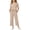 Khaki, variant on Maean Girl's 2 Piece Set Cap Short Sleeve Tops and Wide Leg Pants Sweatpant with Pockets Summer Outfits