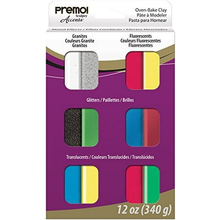 Polyform Premo Sculpey Multipack, 1-Ounce, Mixed Effects, 12-Pack