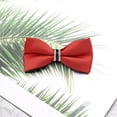 thumbnail image 4 of Men Bow Tie Formal Business Style Rhinestone Decor Exquisite Satin Bright Color Smooth Solid Color Party Banquet Wedding Groom Bow Clothes Accessories, 4 of 8
