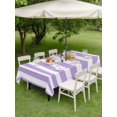thumbnail image 4 of Outdoor Tablecloth with Umbrella Hole and Zipper, Purple Striped Waterproof Patio Tablecloth for Dining 52''x70'', Modern Farmhouse Purple White Stripes Wipeable Table Cover for Picnic BBQ Party, 4 of 9