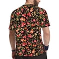 thumbnail image 2 of Wukai Rose Flowers Print Men's Short-Sleeved Mesh T-Shirt,Quick-Dry Short Sleeve Workout T-Shirt-Small, 2 of 8