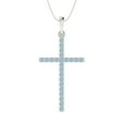 thumbnail image 2 of 0.575 cctw Aquamarine White Gold Plated Pendant with 16" Box Chain (1.8mm, Round Cut), 2 of 6