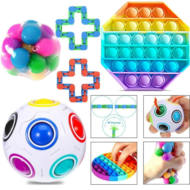 Binpure Sensory Fidget Toys Set Push Pop Bubble Board Puzzle Squishy Ball Set Walmart Com Walmart Com