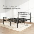 thumbnail image 3 of HOMCOM Full Bed Frame Metal Platform Bed Frame with Headboard Steel Slat, 3 of 10