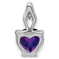 thumbnail image 3 of Auriga Fine Jewelry 14K White Gold Heart Amethyst and Diamond Pendant for Women (L- 12.25mm, W-6.4mm), 3 of 6