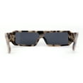 thumbnail image 4 of Square Futurist Shield Narrow Rectangle Flat Top Plastic Sunglasses Beige Tortoise - Black, 4 of 4