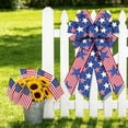 thumbnail image 4 of RYDCOT Patriotic Bows for Wreaths Decorations, Red White Blue Stripe String Stars Bow, Independence Day,Memorial Day,Veteran's Day,USA,American Front Door Indoor Outdoor Decor (1Pcs), 4 of 6