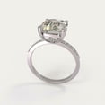 thumbnail image 5 of HeartsAndYou 3.9ct Emerald Moissanite Engagement Ring for Women Solitaire with Accent 18k White Gold over Silver, 5 of 9