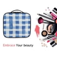 thumbnail image 6 of FORMRS Travel Makeup Bag Large Capacity Train Case Cosmetic Organizer with Adjustable Dividers, Blue Plain, 6 of 8