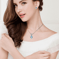 thumbnail image 6 of Femme Jam 925 Sterling Silver Pendant Necklace, Solitaire Oval Cut Natural Blue Topaz Gemstone, Silver Pendant Necklace for Women, 6 of 8