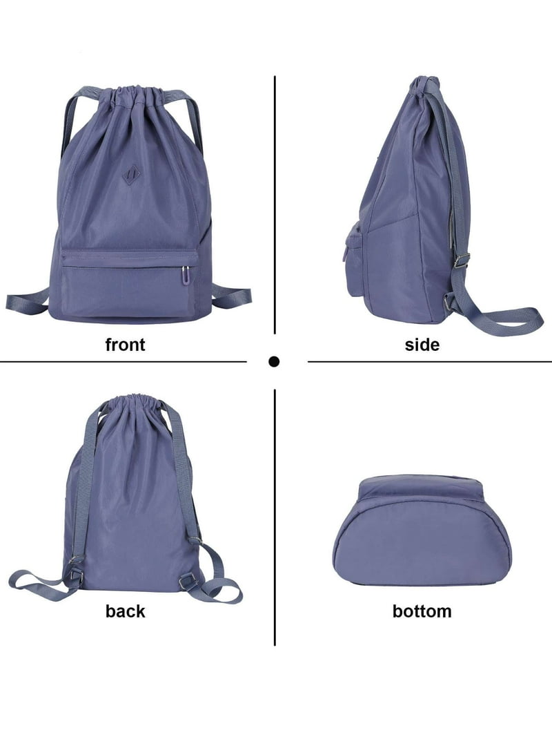 Waterproof Nylon Drawstring Backpack Gym Sports Travel Bag Gym Drawstring Backpack Water Resistant String Nylon  main image 3