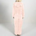 thumbnail image 4 of One Piece Fleece Hoodies Jumpsuit Pajamas for Womens Plus Size Solid Color Winter Warm Sherpa Romper Sleepwear Zip-Up Loungewear 2024 Clearance Sale, 4 of 6