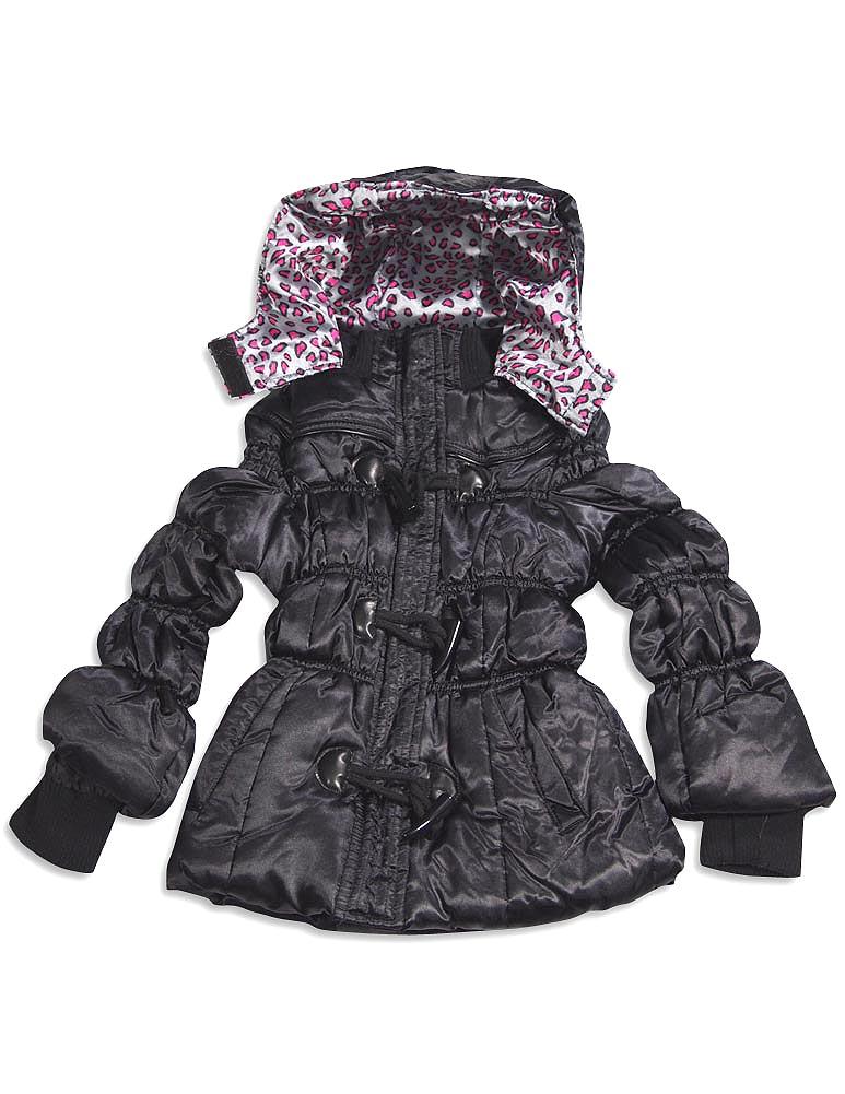 Velvet Chic Little Girls Winter Puffer Jacket BLACK / 5/6