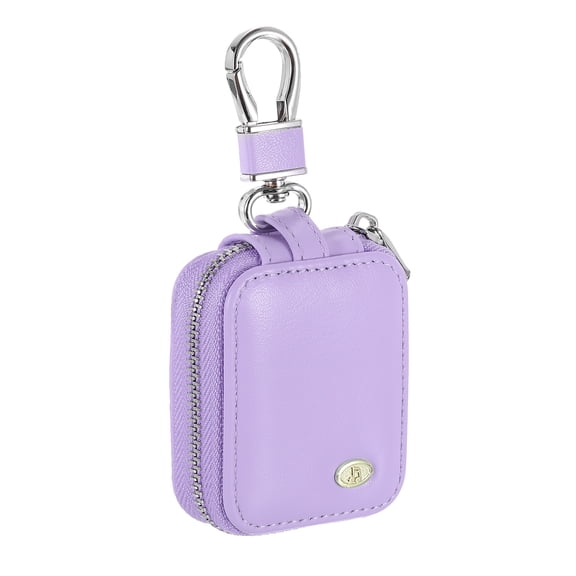 Uxcell Earbuds Cases Earphone Case Holder PU Leather EarBuds Case Zipper Pouch Organizer Small with Mesh Pocket, Purple