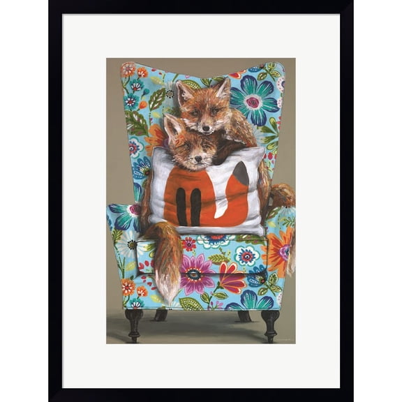 Great Art Now Tail of Two Foxes by Kamdon Kreations, Framed Wall Art, 17W x 22H