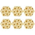 thumbnail image 2 of Pofeuu Watercolor With Sunflowers Print Leather Coasters Set of 6, Round Cups Mugs Mat Pad for Home Kitchen Heat Resistant Drink Coasters,Hexagon, 2 of 7