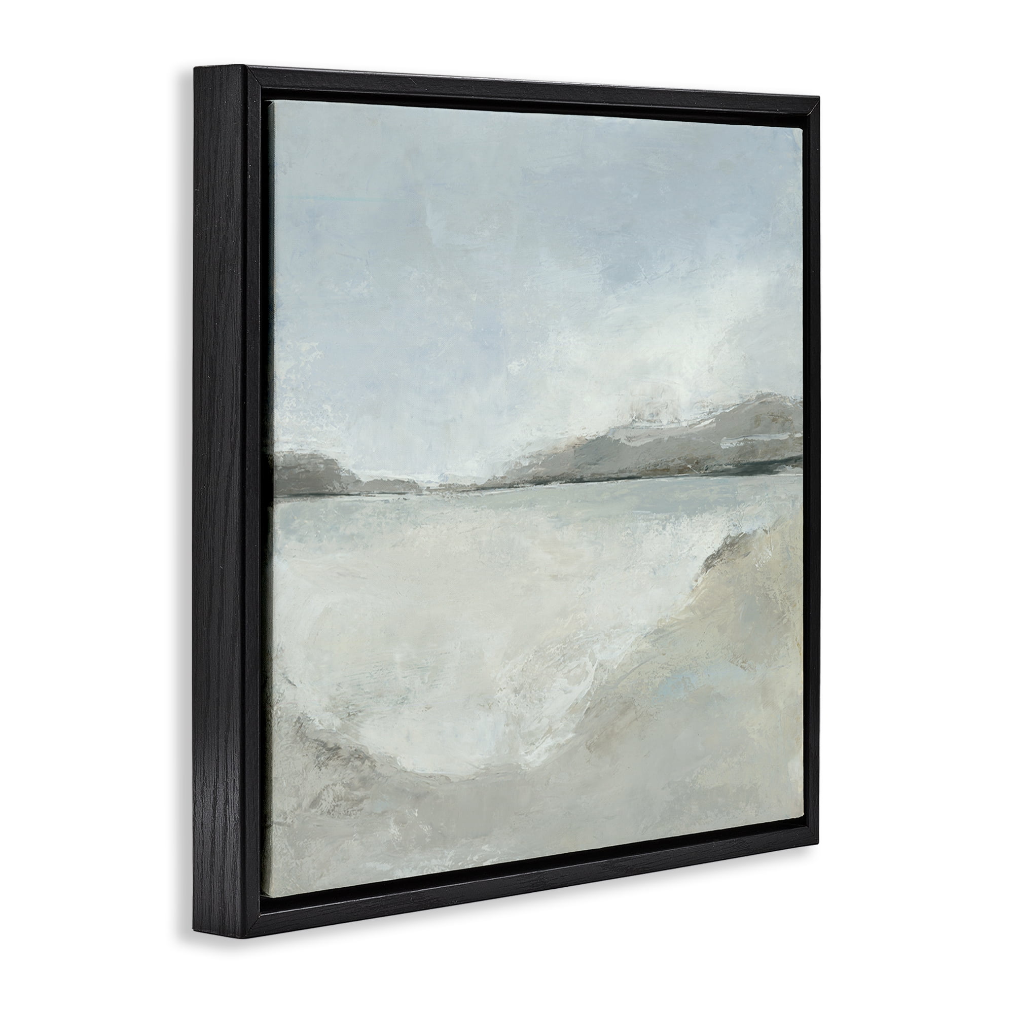 Stupell Industries Abstract Distressed Beach Landscape & Nature Painting Black Floater Framed Canvas Art Print Wall Art, 18 x 18