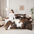 thumbnail image 4 of Erosebridal Cowhide Print 7-Piece Twin Bedding Sets,Rustic Farmhouse Cattle Bedding Comforter Set For Adults,Reversible, 4 of 7