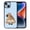 French Bulldog Butt Looking Back, variant on WIRESTER Shockproof Soft Rubber Cover Case for Apple iPhone 14 6.1" 2022, English Bulldog Dog Lying Down Looking Up On Aero Blue Background