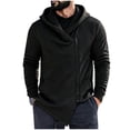 thumbnail image 2 of Men's Stylish Jacket Asymmetric Zip Hooded Long Sleeve Slim Fit Weekend Wear Jacket, 2 of 6